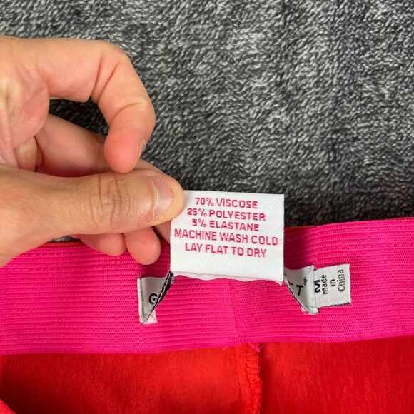 Gretchen Scott Pull On Pant Gripe Less Women's M 27X27 Ankle Slit Red Stretch - Picture 4 of 12